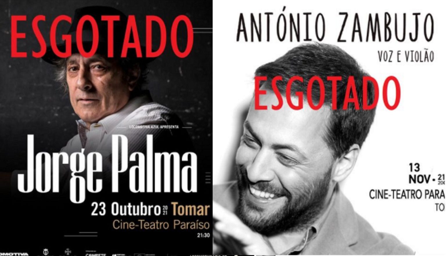 Concertos em Tomar: Jorge Palma e António Zambujo esgotados j p