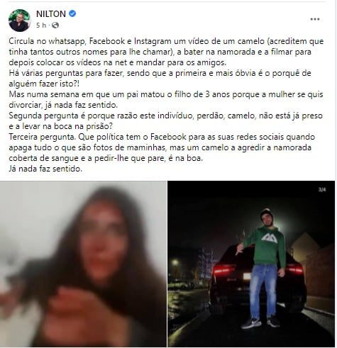 Nilton e Carolina Deslandes indignados com caso de violência doméstica no Entroncamento nilton