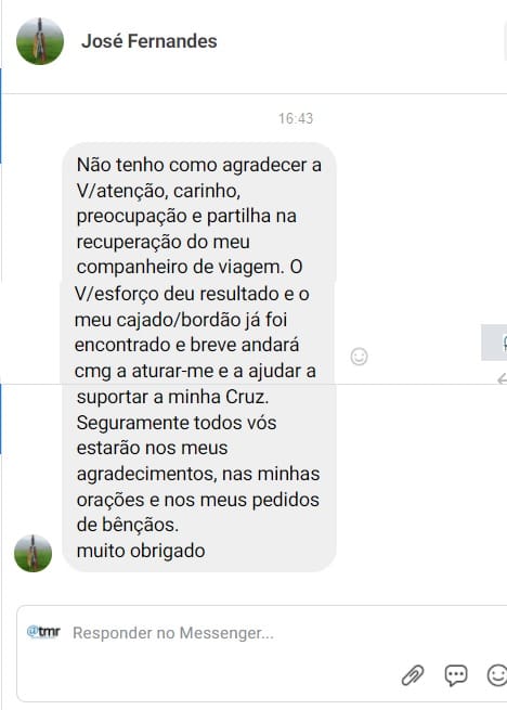 “Tomar na Rede” ajuda peregrino a recuperar o seu bordão apelo 67899