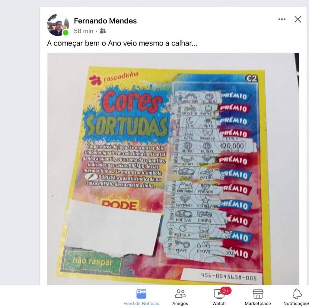 Raspadinha de 20 mil euros sai em Tomar raspadinha 24072035 5725500034801443210 n