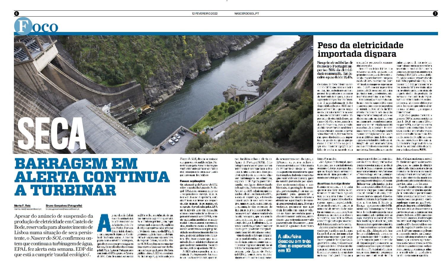 Castelo de Bode continua a turbinar, denuncia jornal Sol barragem