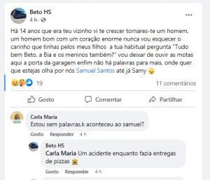 Jovem de Alcanena morre em acidente de mota a entregar pizas samuel 45