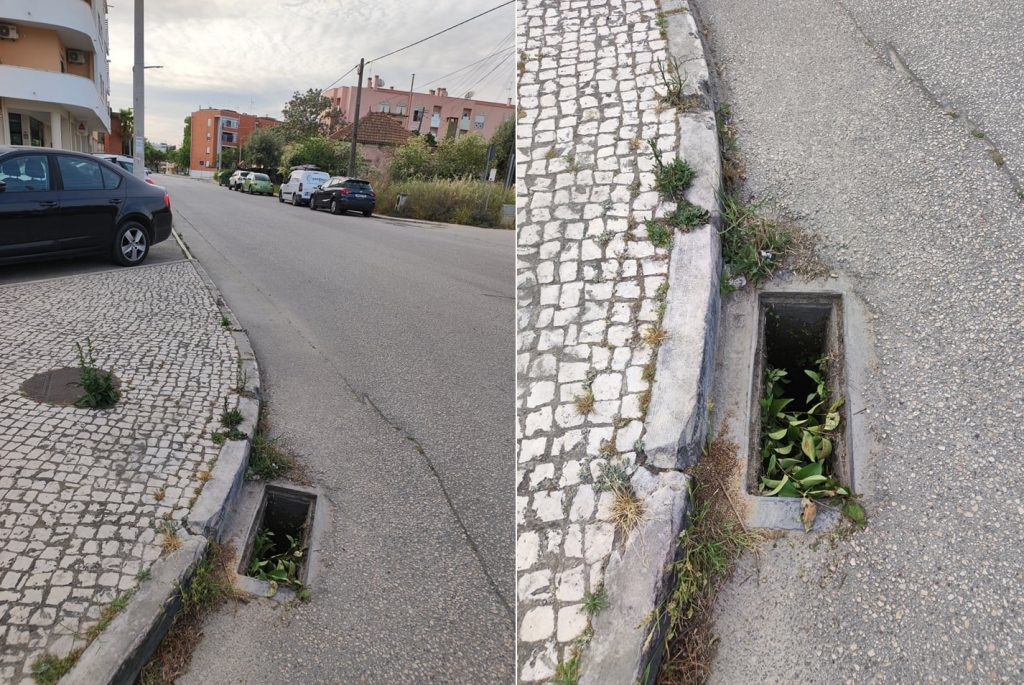 Perigo: furto de grades de sarjetas continua sarjeta 67890