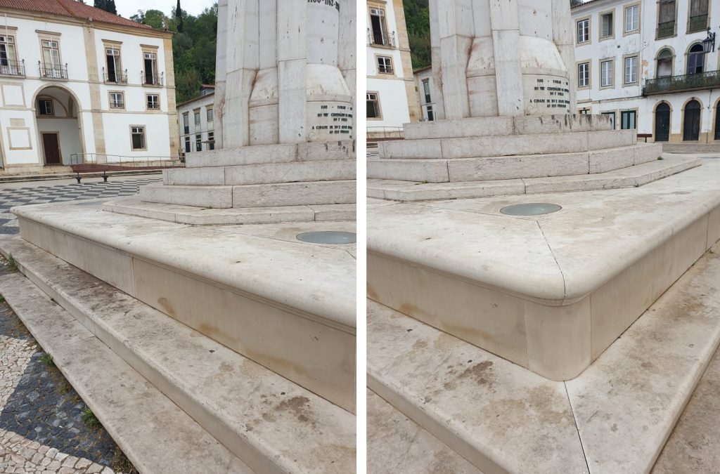 “Uma nojeira” aos pés de Gualdim Pais sujid