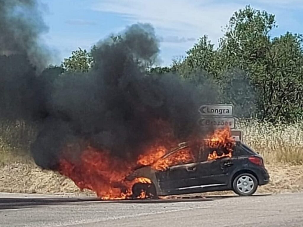 Carro ardeu nos arredores de Tomar (c/ vídeo) carro arder 14731706 7050998501175529242 n