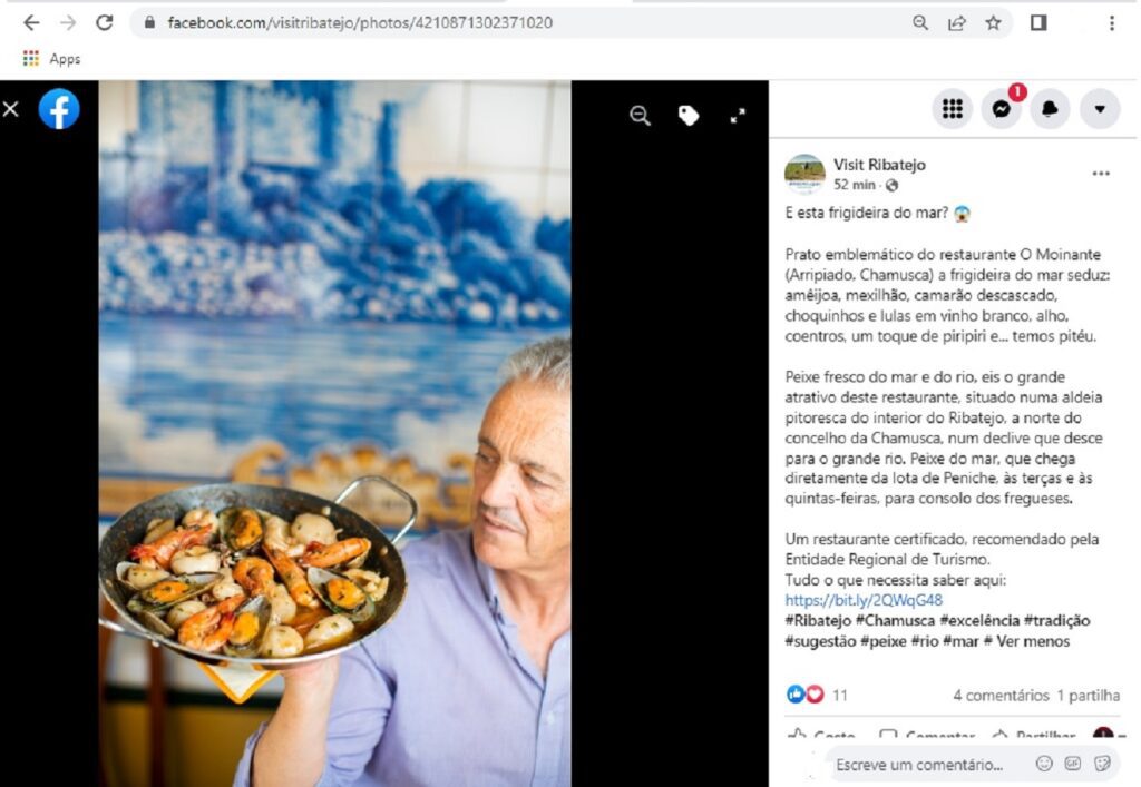 Entidade Regional de Turismo promove restaurante que fechou há três meses moin 567890 1