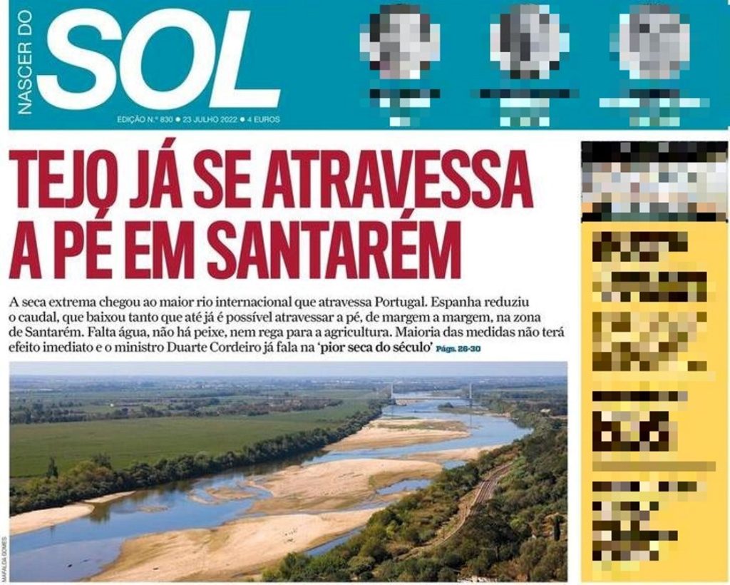 Caudal do rio Tejo nunca esteve tão baixo sol 2022 07 23 1ea088d6