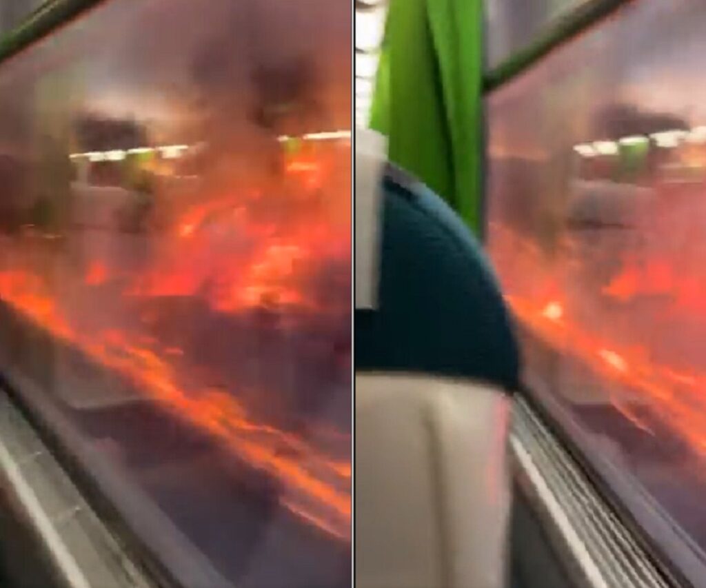 Comboio passa no meio do incêndio no concelho de Ourém (c/ vídeo) incend 7890