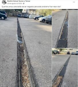 Perigo num parque de estacionamento em Tomar perigo 67890