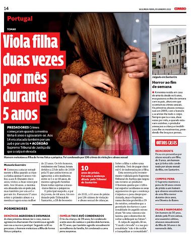Supremo tribunal confirma prisão a pai violador crime viola cm