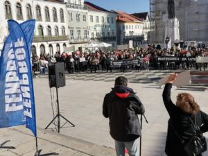 Só dois professores não fizeram greve em Tomar (c/ fotos e vídeo) manif greve profs IMG 20230201 102341