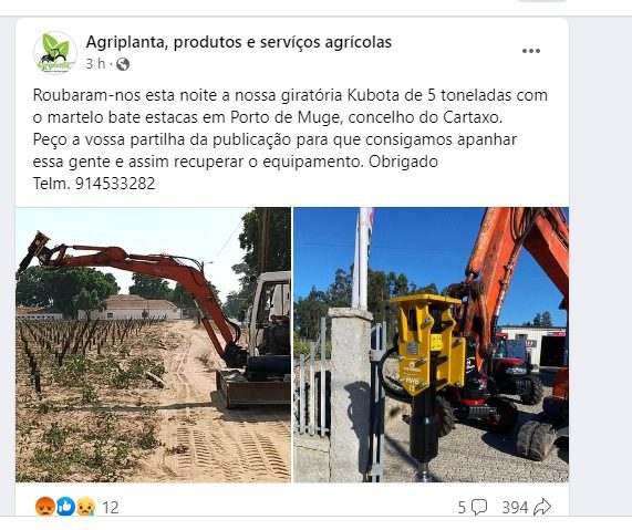 Roubaram máquina de 5 toneladas a empresário tomarense agripl