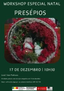 Agenda para o fim de semana 17 12 Worshop presepios dez 2023