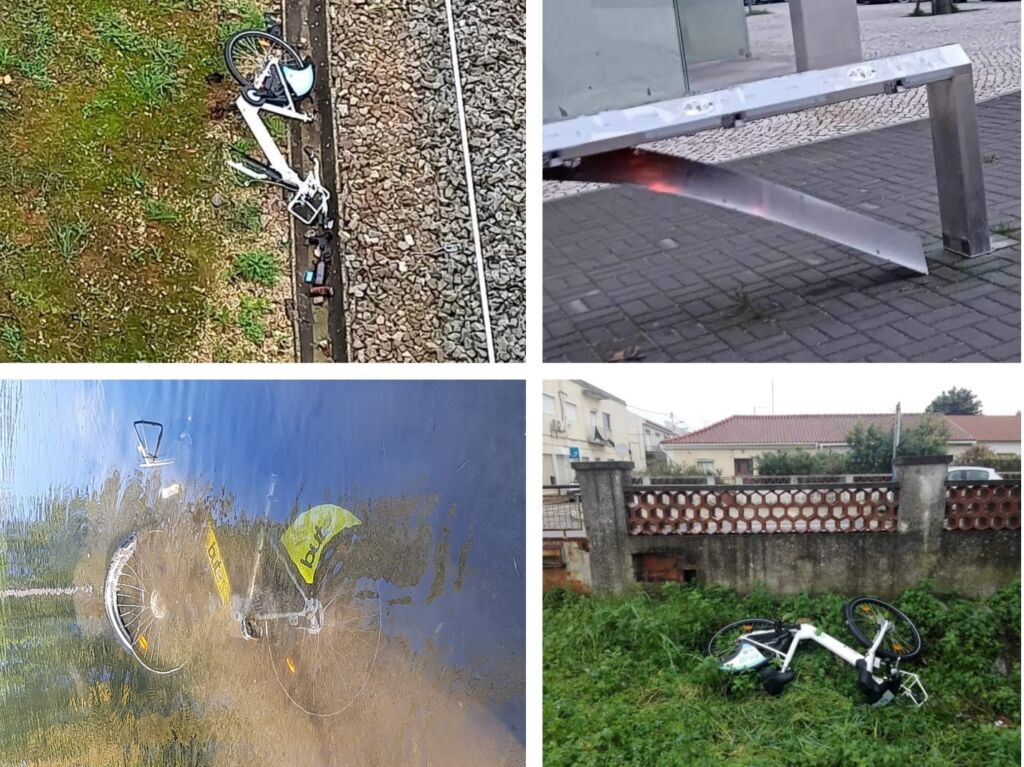 Vandalismo destrói bicicletas de uso partilhado em Torres Novas e no Entroncamento bicicletas 67890