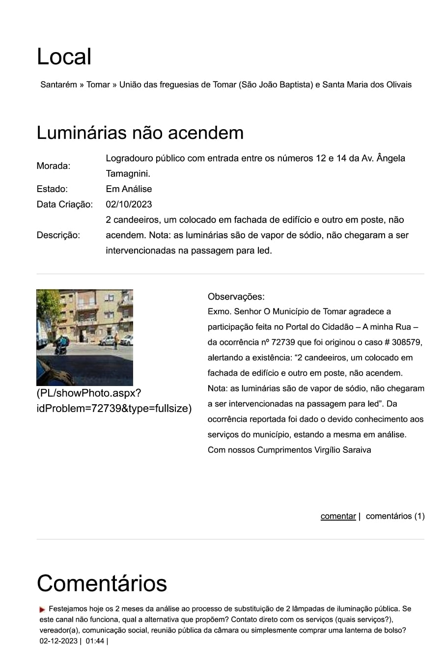 Câmara não resolve problemas denunciados no site "A minha rua" reclama page 0001