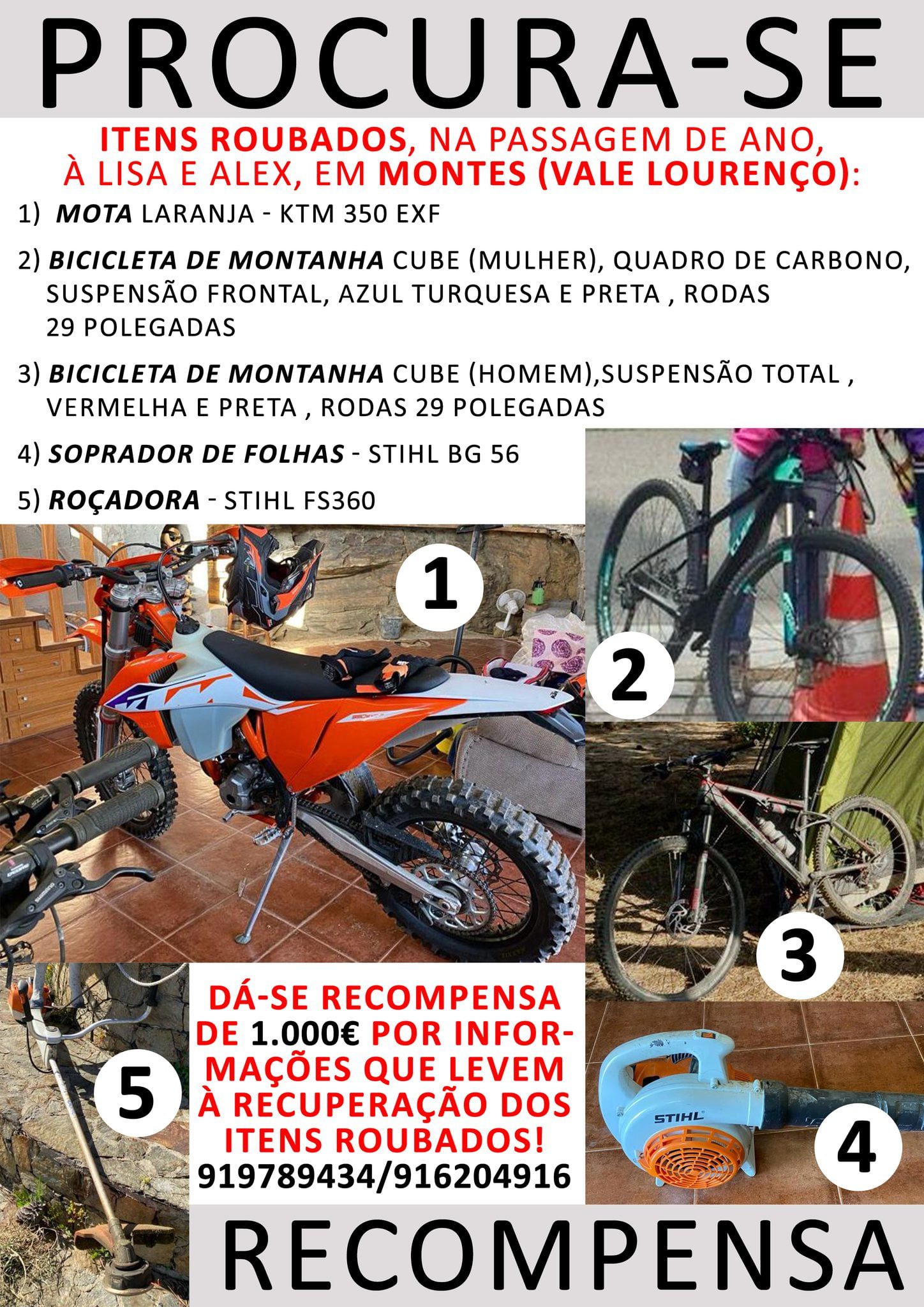 Mota e bicicletas roubadas de garagem na freguesia de Olalhas apelo 7050054965091521 7468248749743382677 n