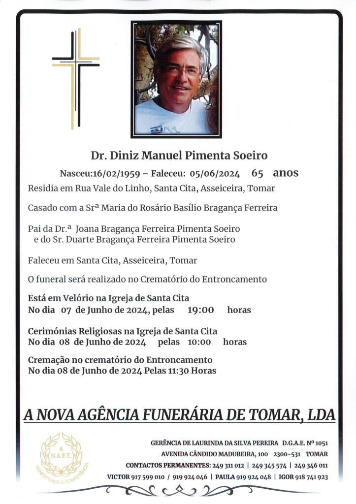 Já marcado o último adeus a Diniz Soeiro 447466012 972032784709310 1121657613578755138 n