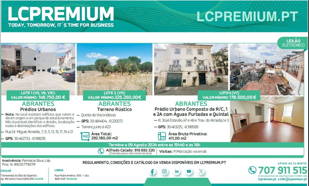Abrantes: imóveis da farmácia Silva em leilão leilao 56789