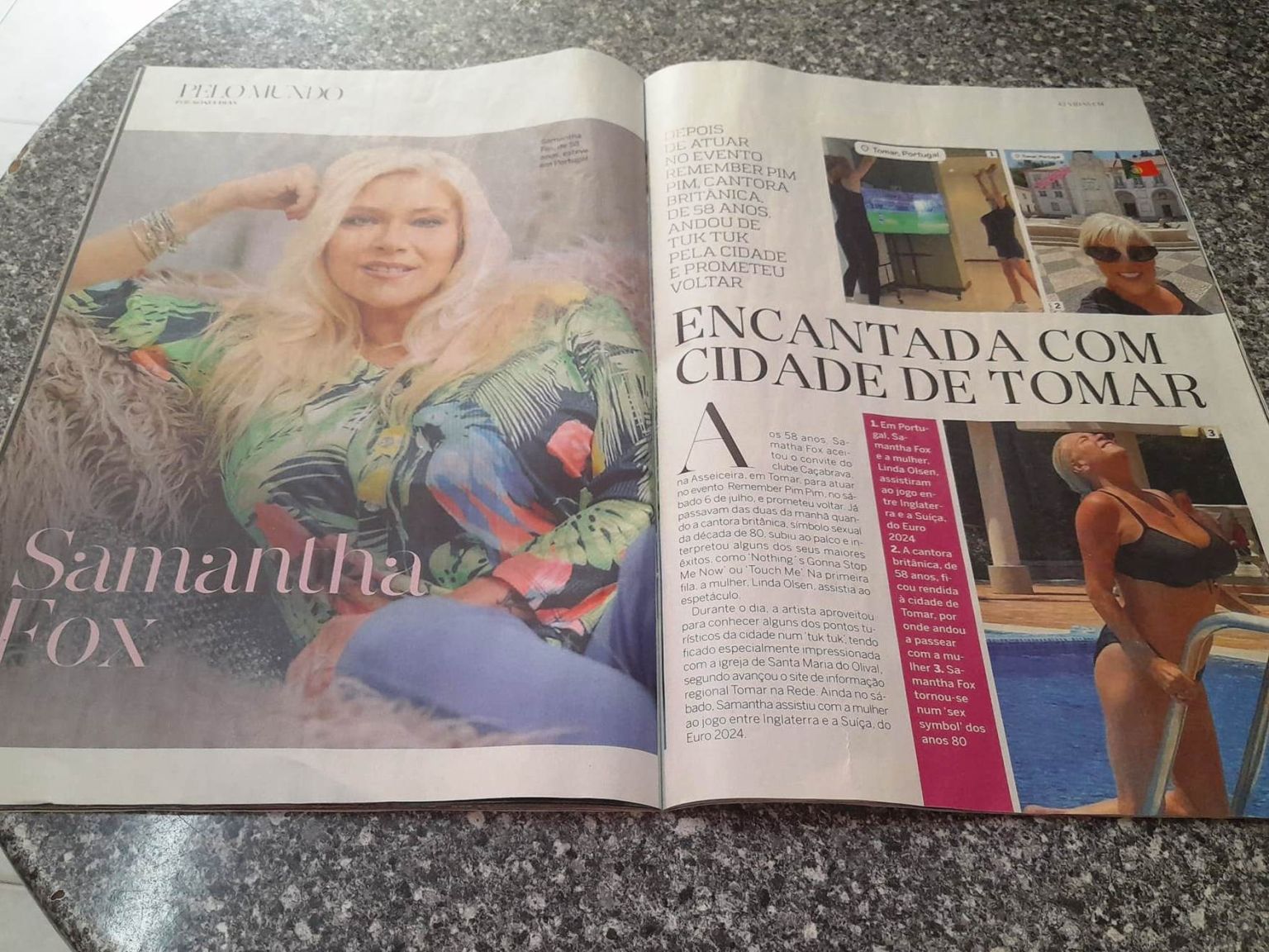 Revista do Correio da Manhã destaca Samantha Fox em Tomar saman 395910818 2781247332938150377 n