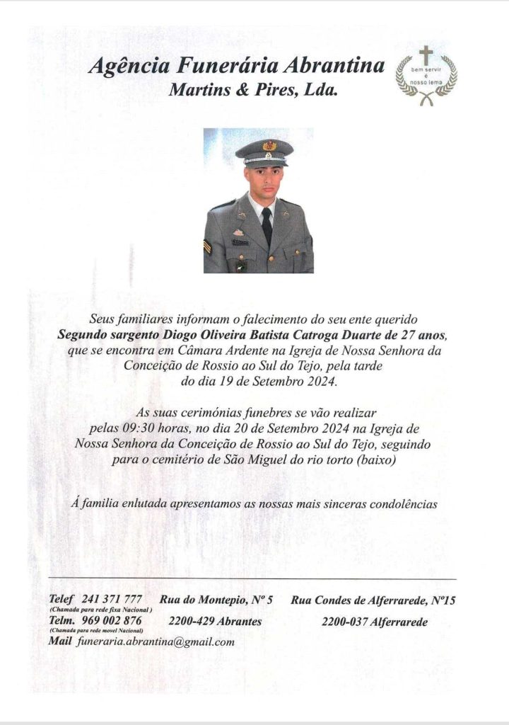 Jovem militar que morreu a treinar em Santa Margarida foi hoje a sepultar 460403777 8664900606893585 5331777083162021753 n