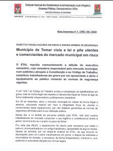 Sindicato acusa câmara de violar a lei e pôr utentes e comerciantes do mercado em risco stal 1