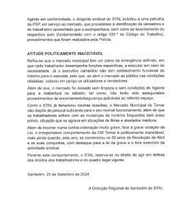 Sindicato acusa câmara de violar a lei e pôr utentes e comerciantes do mercado em risco stal2