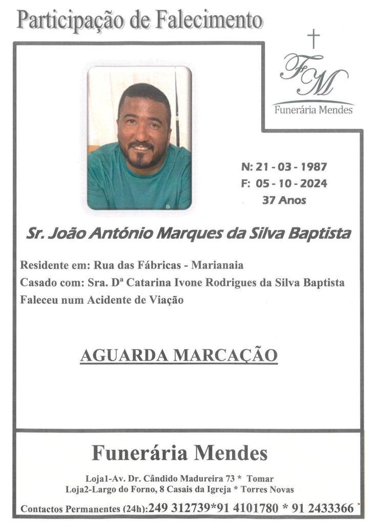 Tomarense de 37 anos morre em despiste de carro 461957721 1032885841962091 6295572688664877737 n