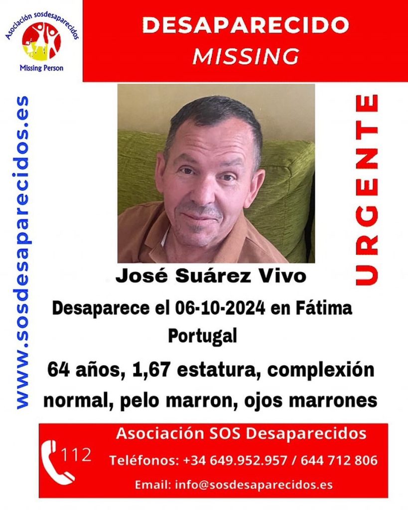 Turista espanhol desaparecido em Fátima apelo 991578302210 1780896859088239974 n