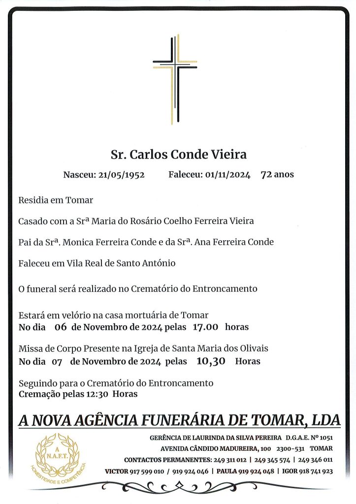 Já marcado o funeral do empresário Carlos Conde Vieira 465654017 1074584561120798 3654739816974700378 n