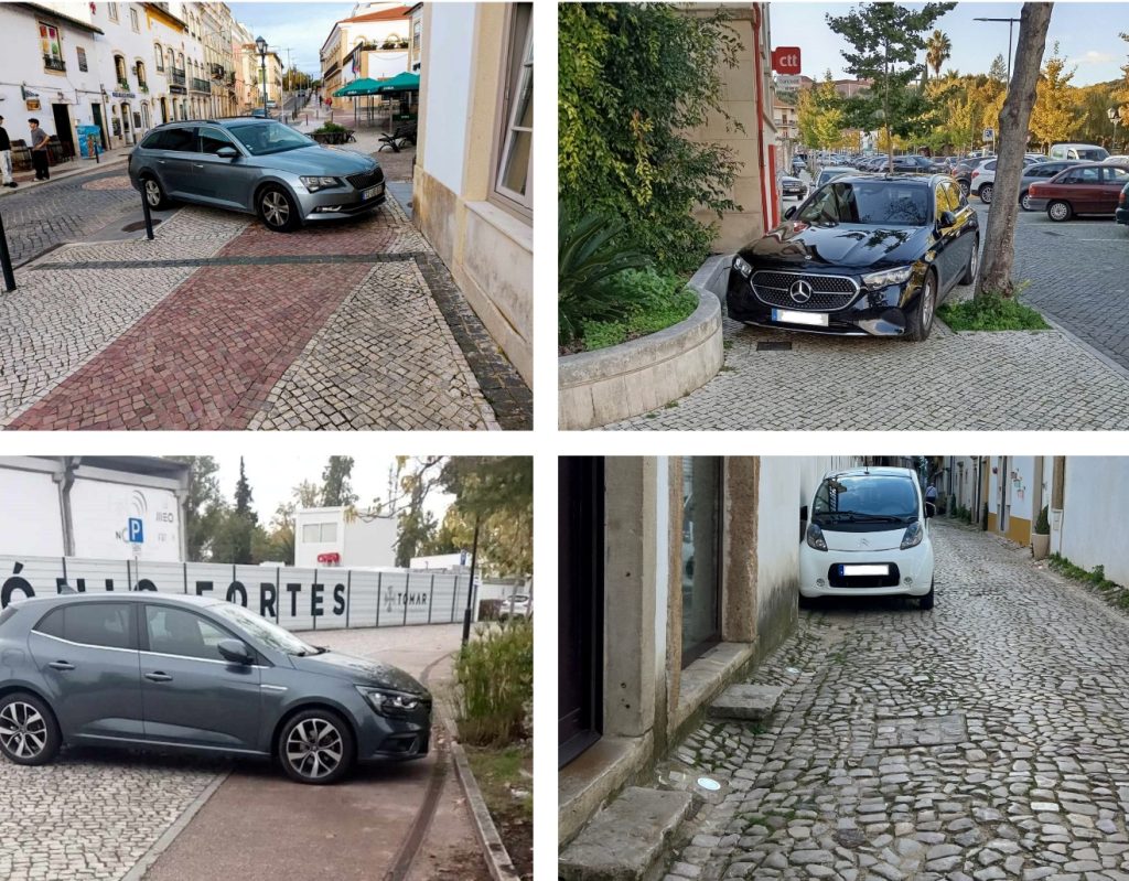 Maus exemplos de estacionamento em Tomar estac