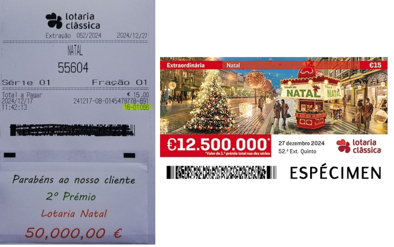 Apostador de Asseiceira ganhou 50 mil euros na lotaria do Natal lotaria