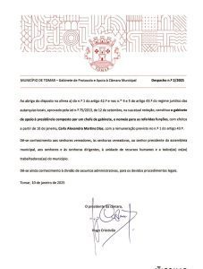 Chefe de Gabinete abandona câmara de Tomar IMG 20250110 WA0005