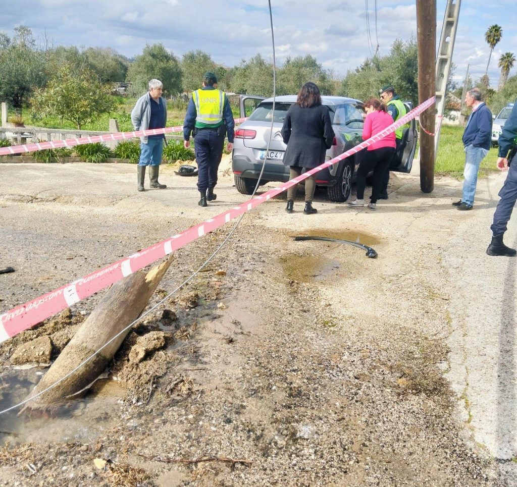 Carro despista-se e arranca poste despiste IMG 20250210 WA0006