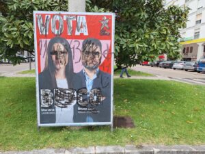 Cartazes de campanha vandalizados cartaz 20250513 120339