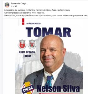 Chega muda de candidato para a junta urbana chega nelson