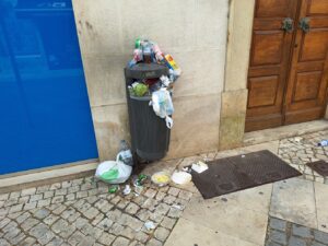 Mais um fim de semana com muito lixo nas ruas de Tomar (c/ fotos) lixo 2 20250816 114247