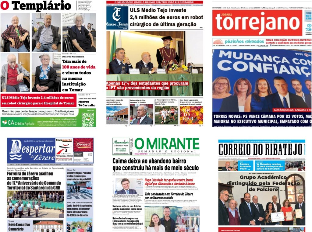 Capas dos jornais locais e regionais jorn