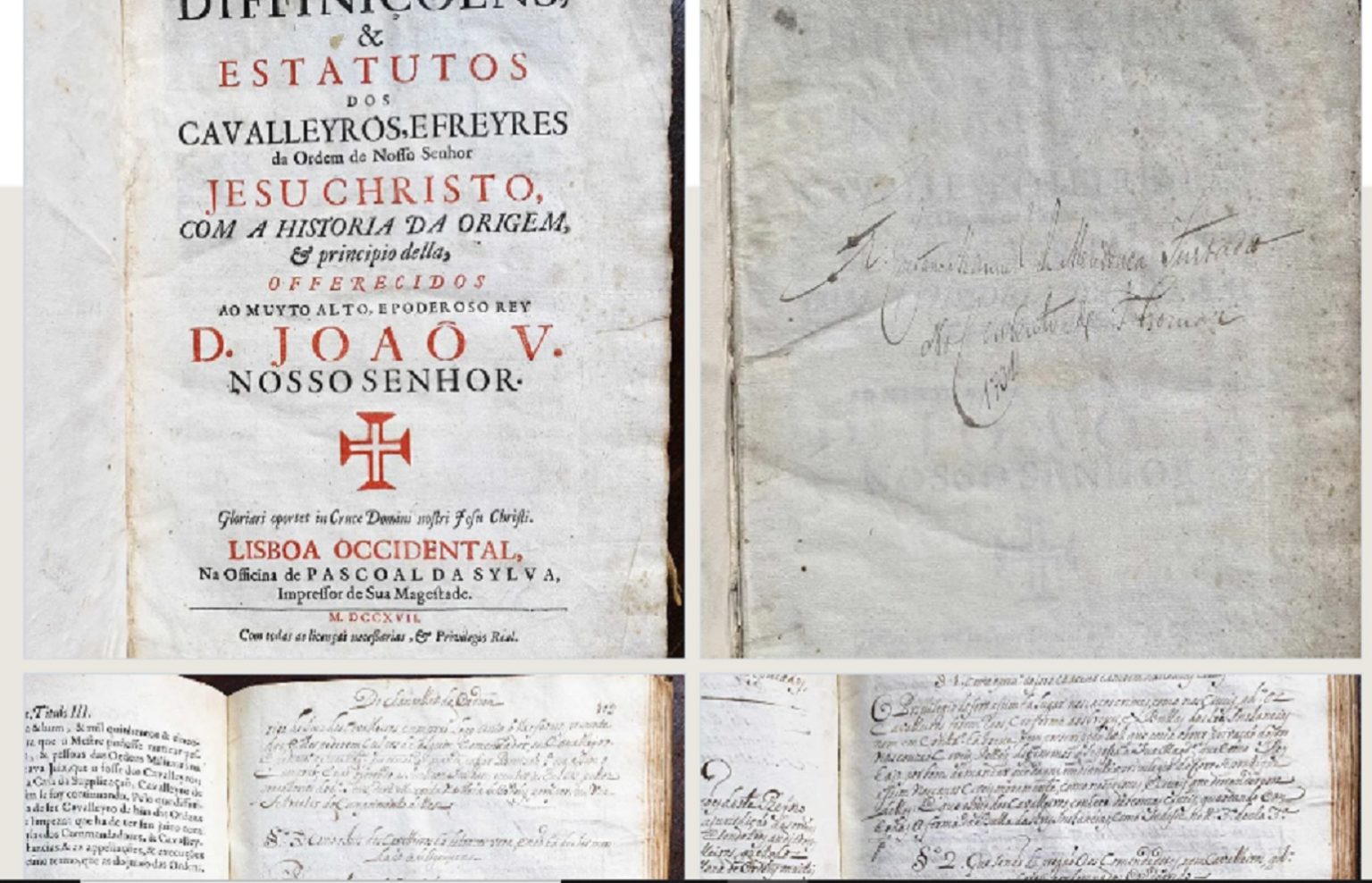 Livro de 1717 sobre a Ordem de Cristo em leilão livro 67890
