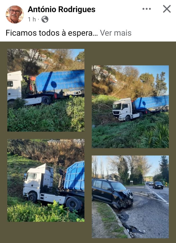 Camião despista-se depois de colisão com ligeiro Screenshot 20260220 164003 Facebook