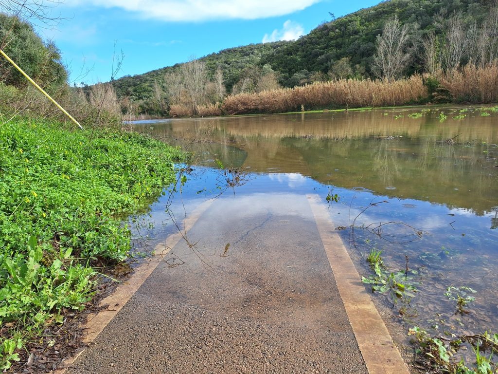 Passadiço da ecovia do Prado ficou debaixo de água cheias 2026 20260206 103335