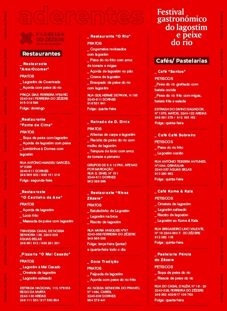 Ferreira do Zêzere promove Festival do Lagostim com cartazes na A1 lagostim