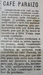 Café Paraíso inaugurado há 115 anos cafe paraiso jornal O Rebate 25 5 1911 98097615 4815936 n