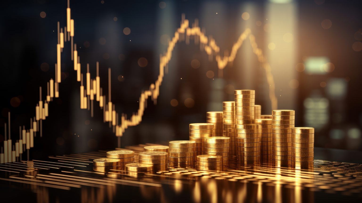 vecteezy gold bar with stocks graph representing financial 25876337