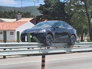 Tesla despista-se e fica imobilizado em cima do separador central do IC2 tesla 2910766272624597 2394550383009012034 n 1