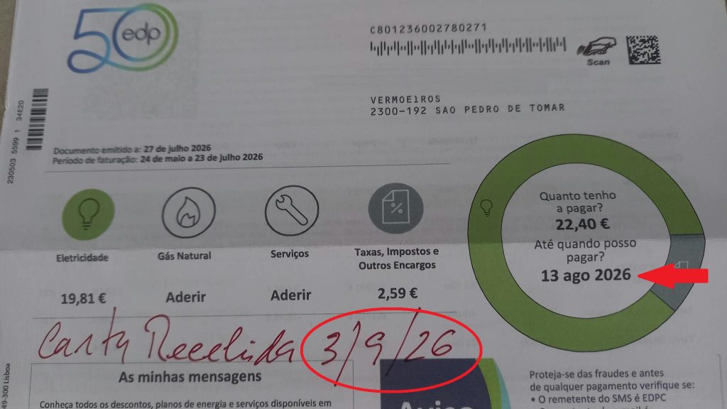 Atrasos nos correios. Um exemplo IMG 20260904 WA0005