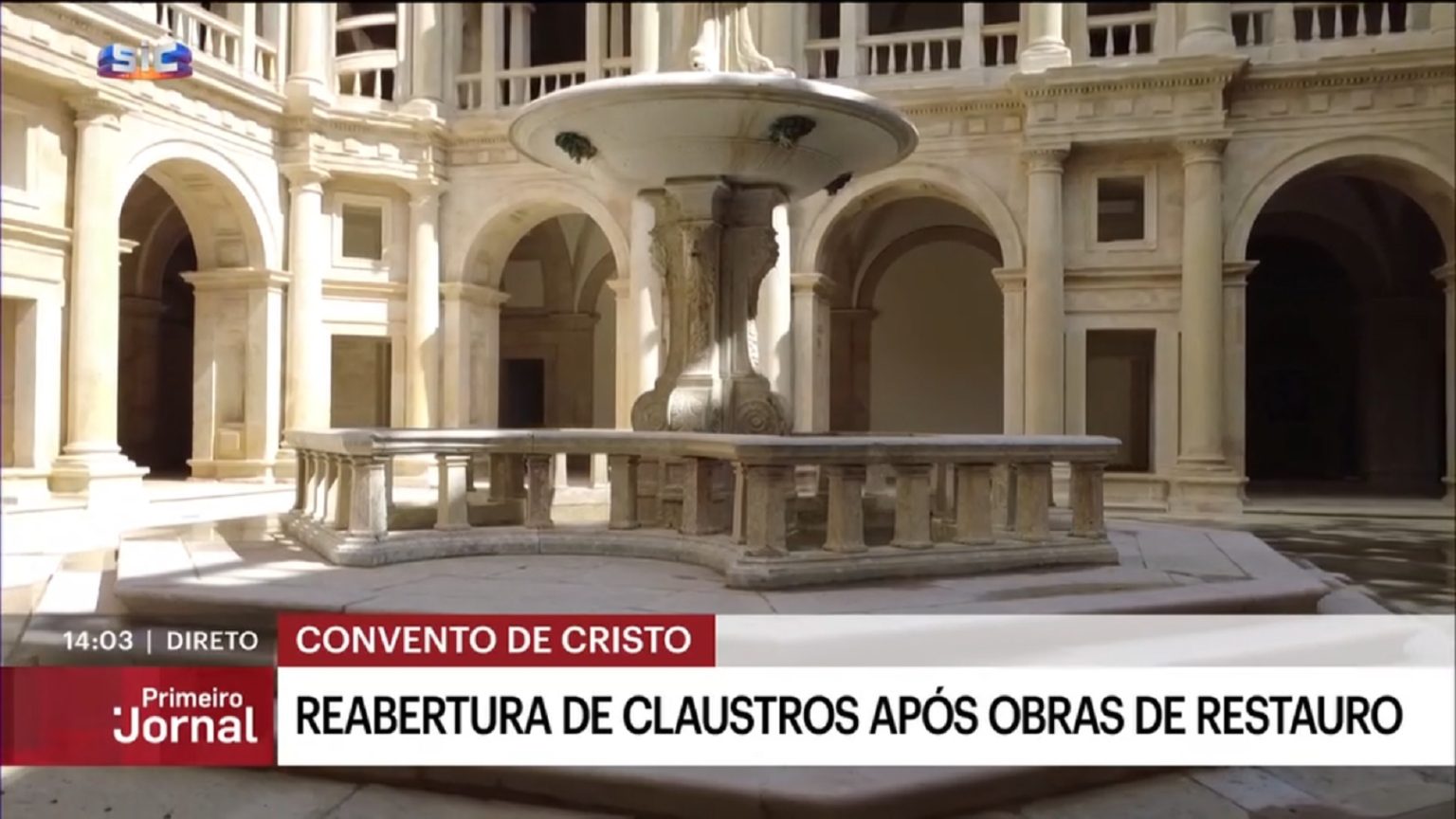 SIC emite reportagem sobre obras de restauro e nova iluminação no Convento de Cristo CC
