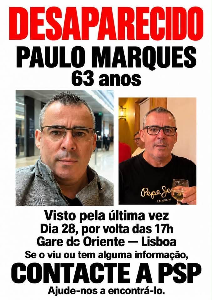 Apelo: homem está desaparecido desde dia 28 de outubro FB IMG 1793455782035